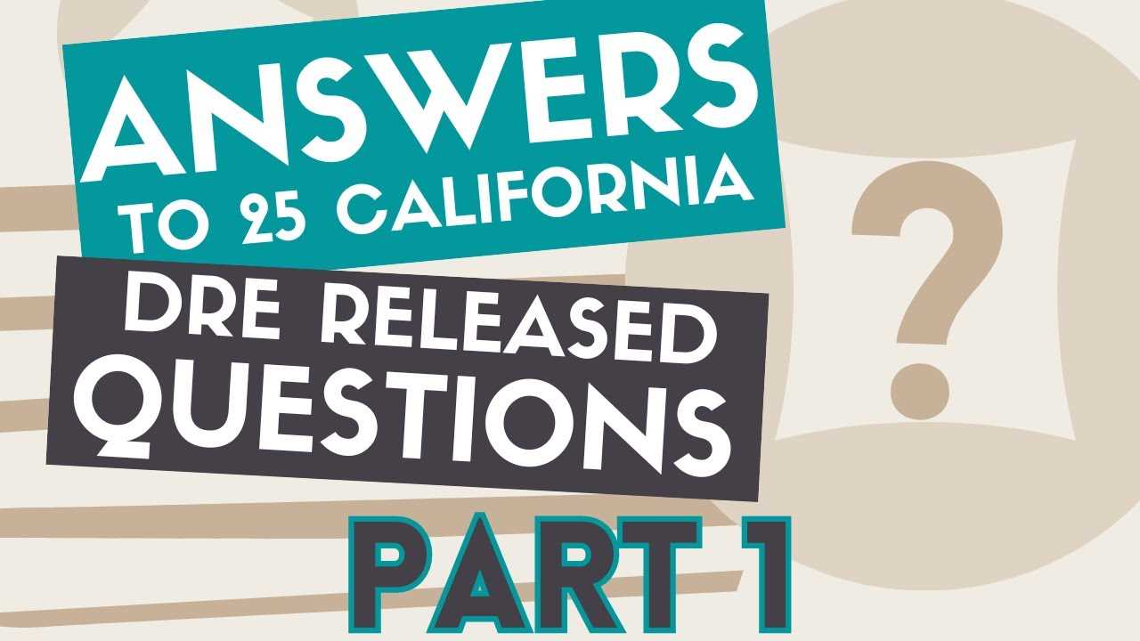 california real estate license exam questions and answers