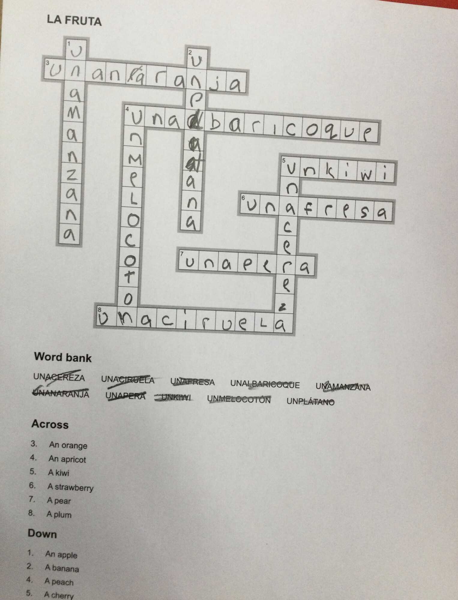 capitulo 3a repaso crossword answers