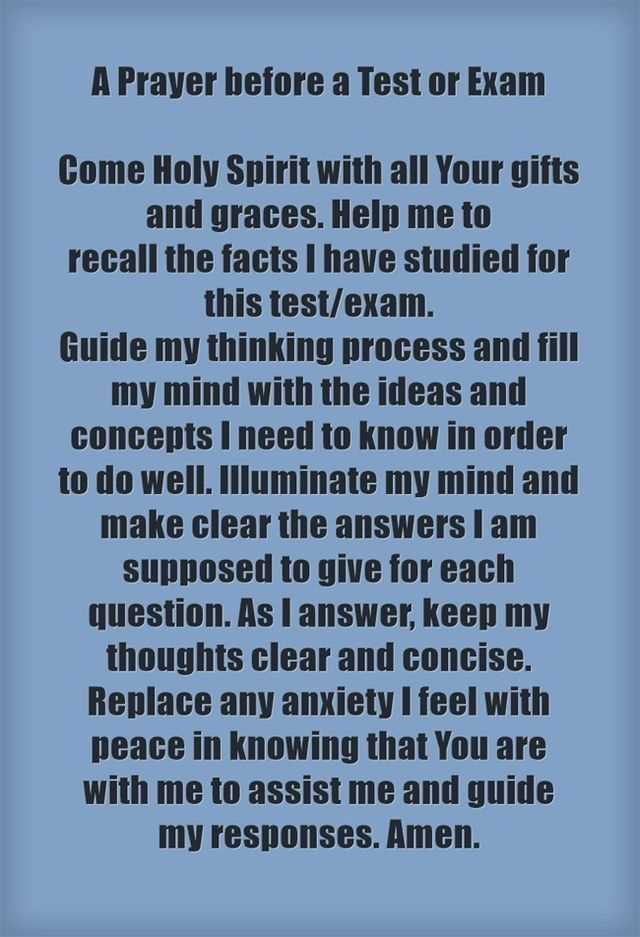 catholic prayer for exam success