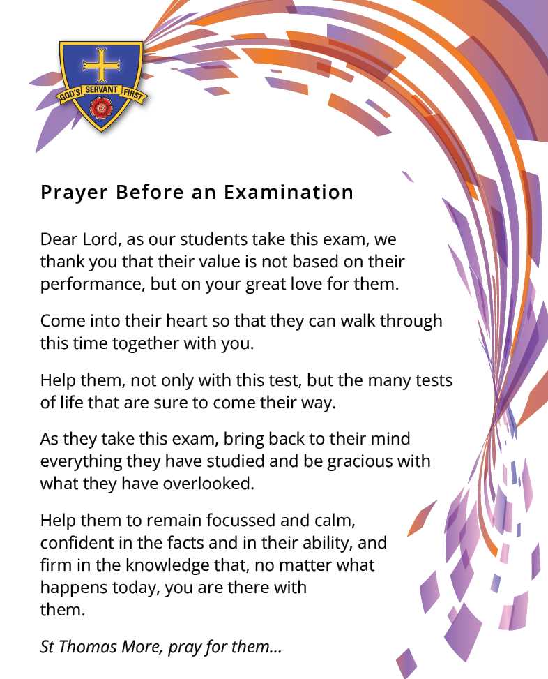 catholic prayers for students taking exams