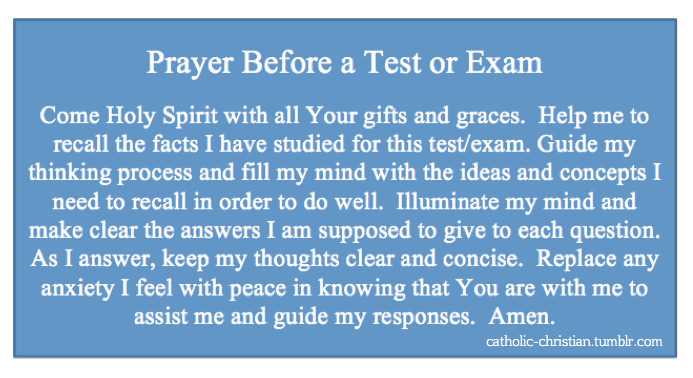 catholic prayers for students taking exams