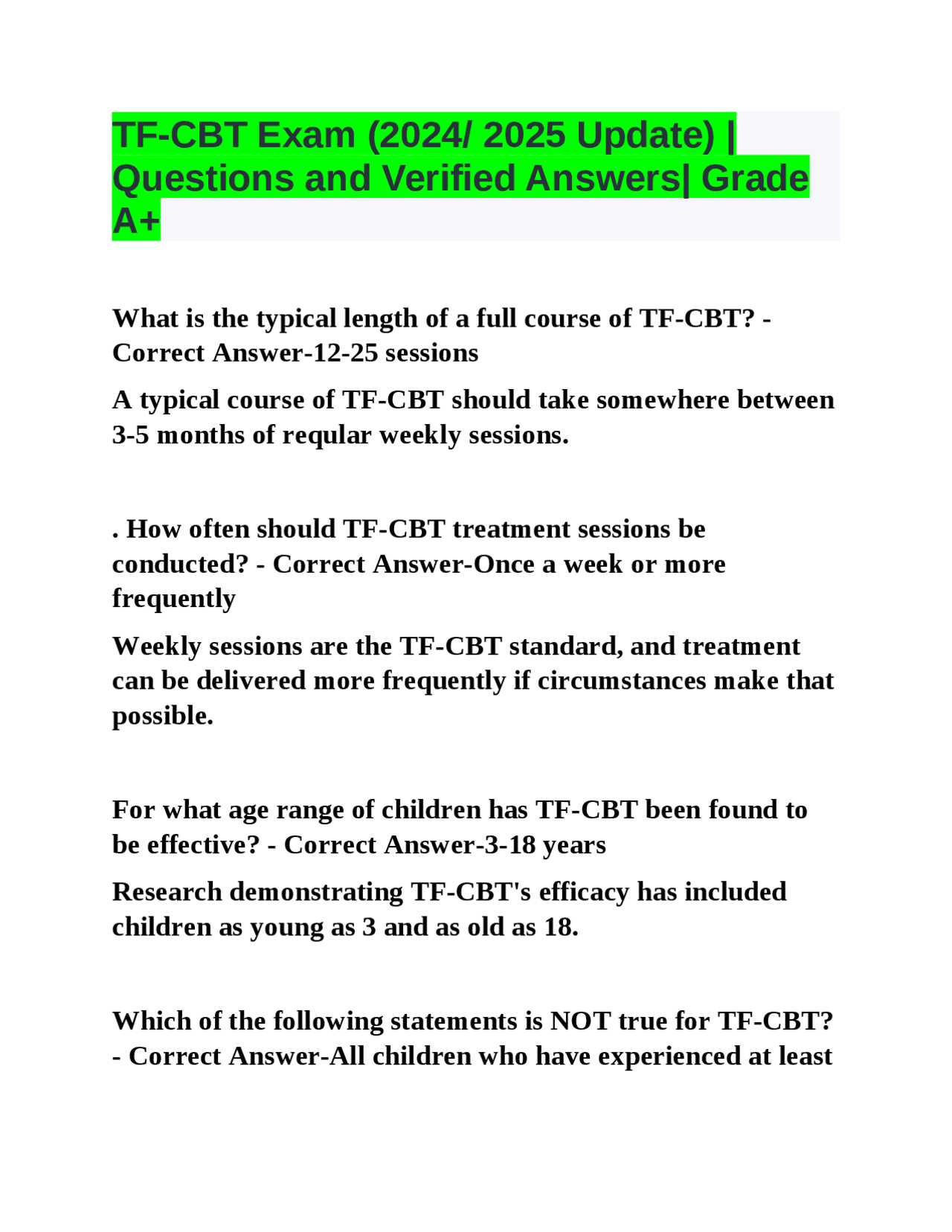 cbt recent exam questions and answers