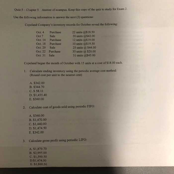 chapter 5 exam answers