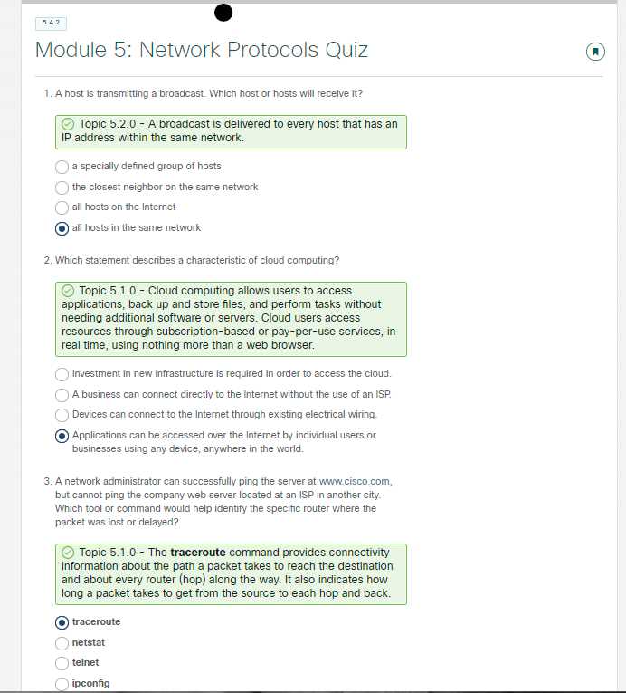 chapter 5 exam cisco