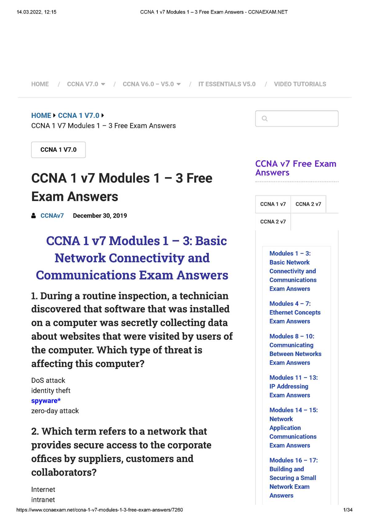 chapter 8 ccna exam answers