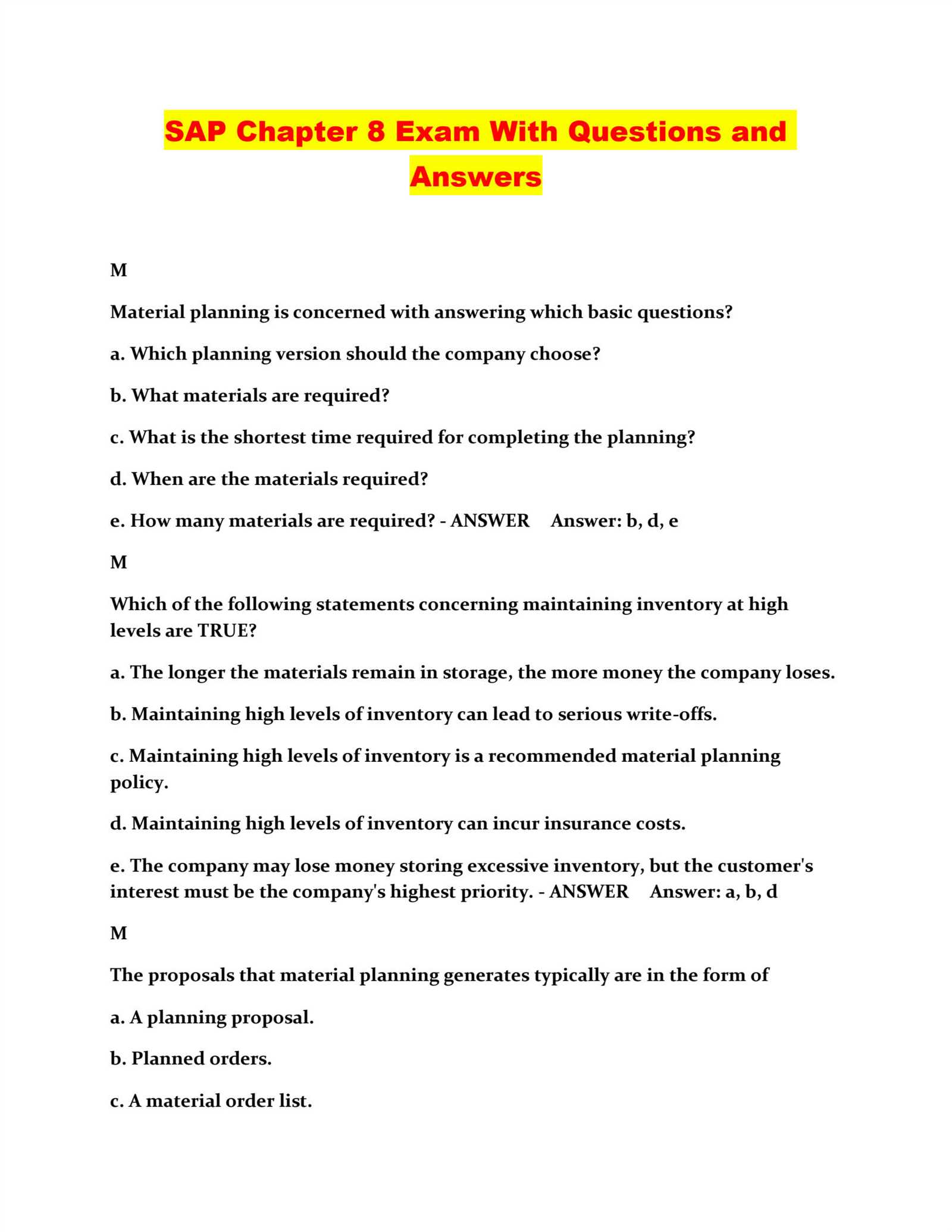 chapter 8 exam answers