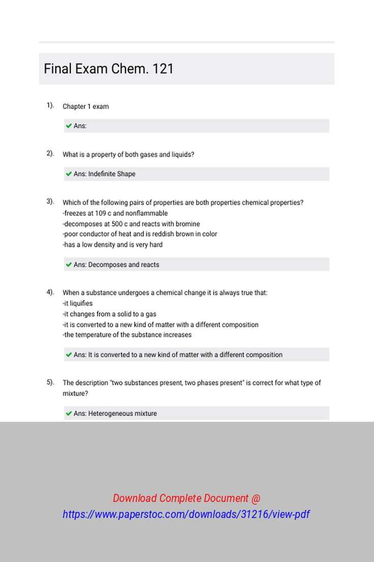 chem 121 final exam