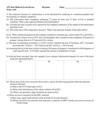 chemistry exam review answers