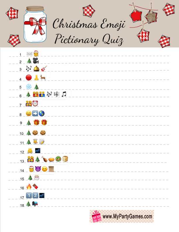 christmas emoji pictionary answers