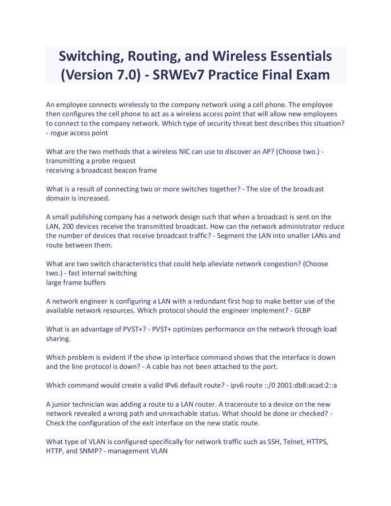 cisco it essentials practice final exam answers