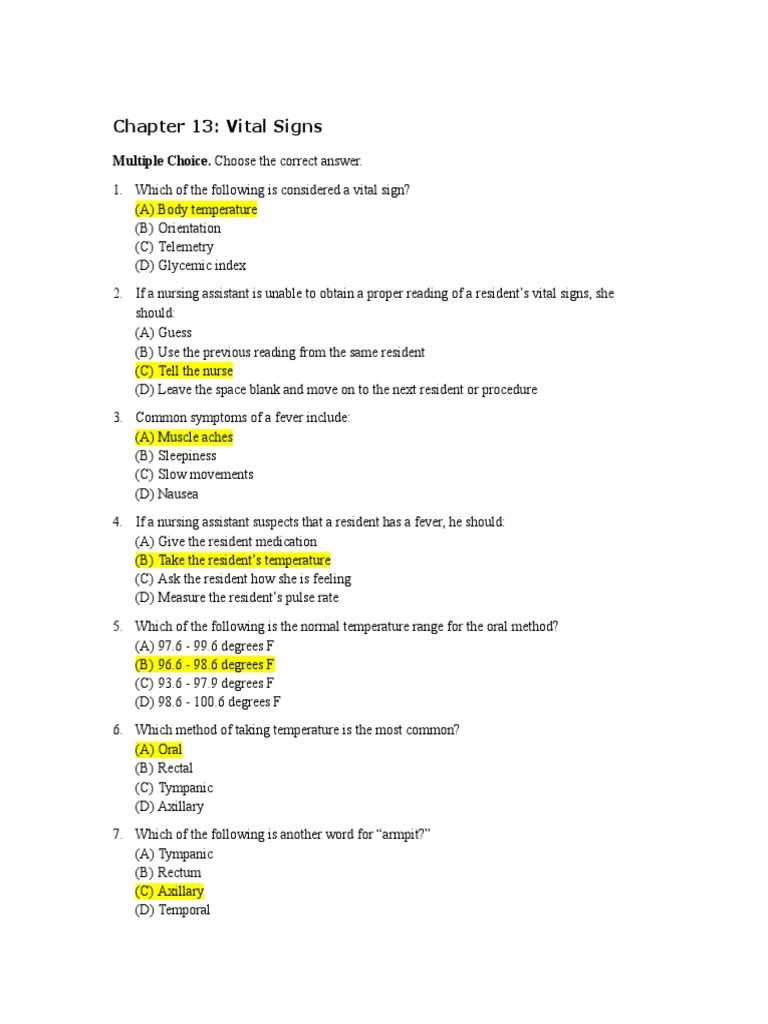 cna chapter 4 exam answers