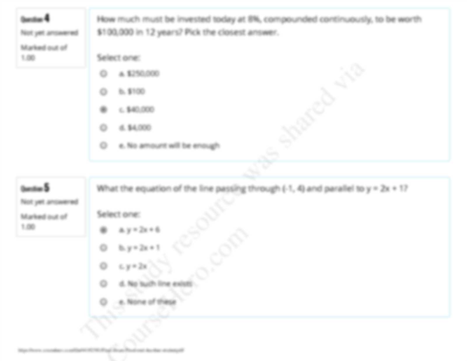 college algebra final exam answers