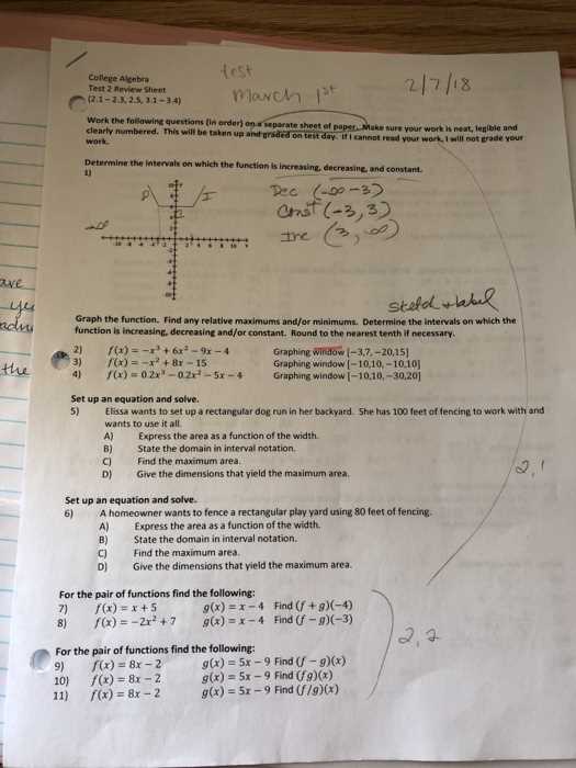 college algebra final exam answers