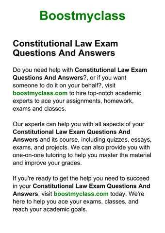 constitutional law exam answers