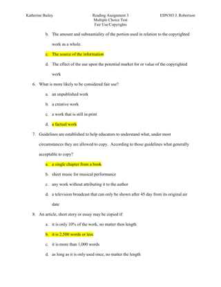 copyright exam questions and answers