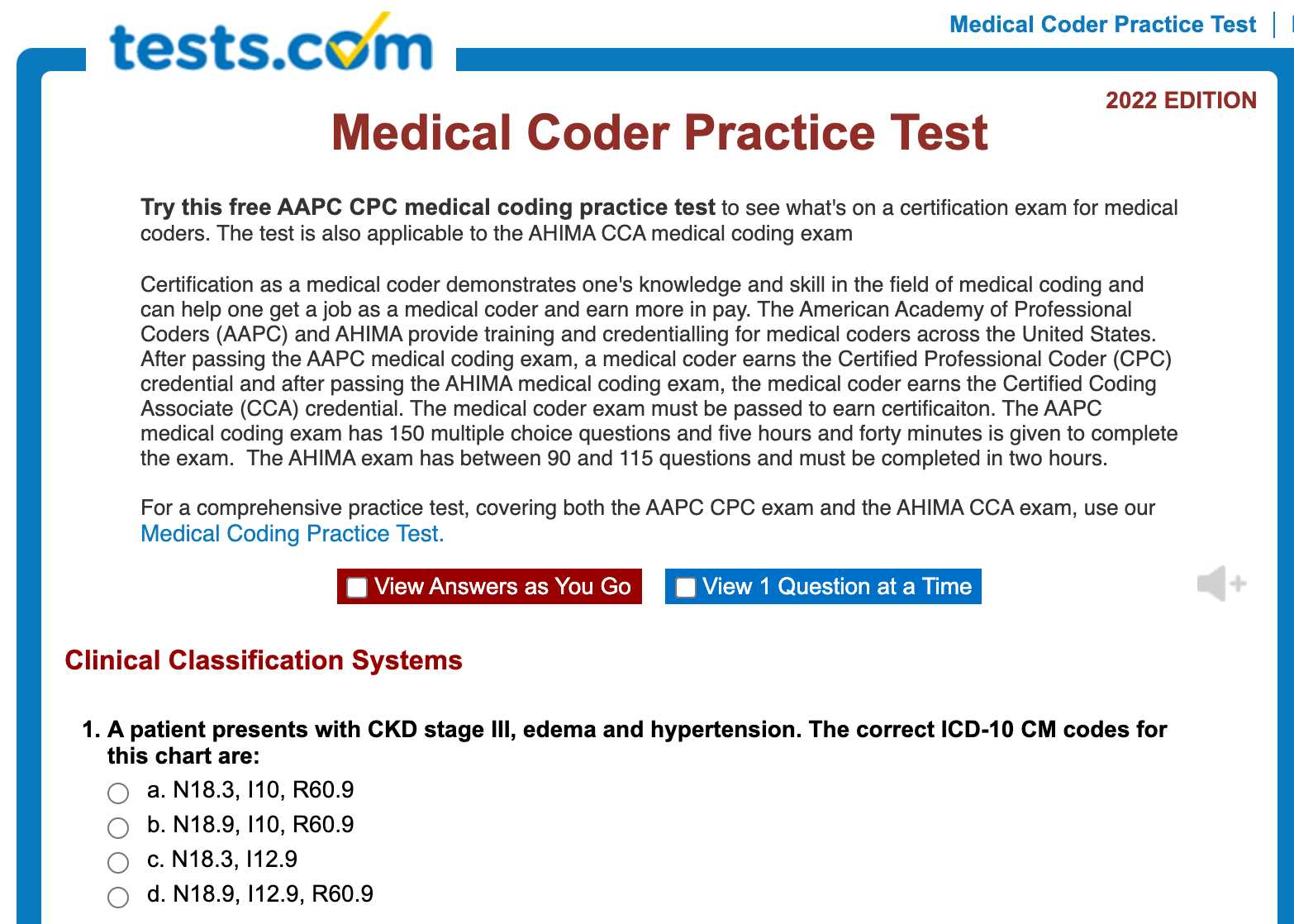 cpc practice exam with answers