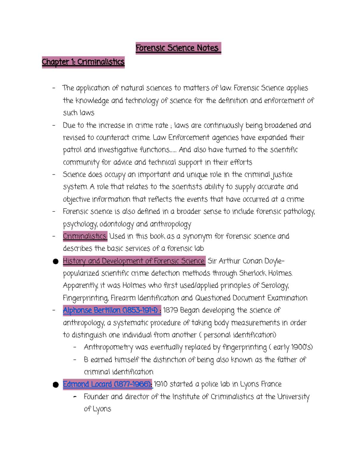 criminalistics an introduction to forensic science chapter 1 answers