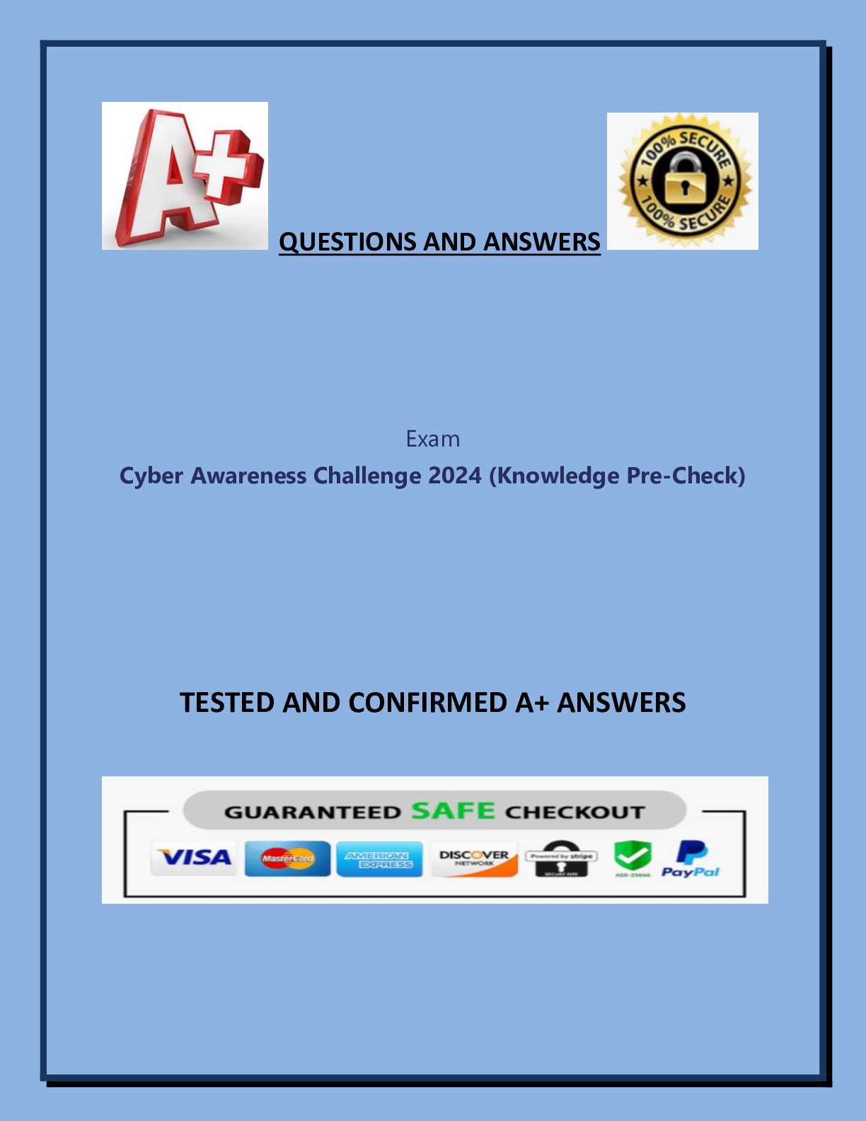 cyber awareness challenge test answers