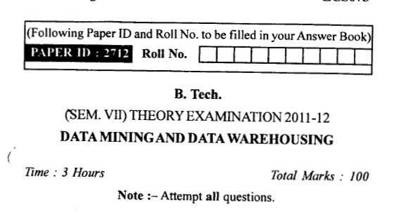 data mining exam questions and answers