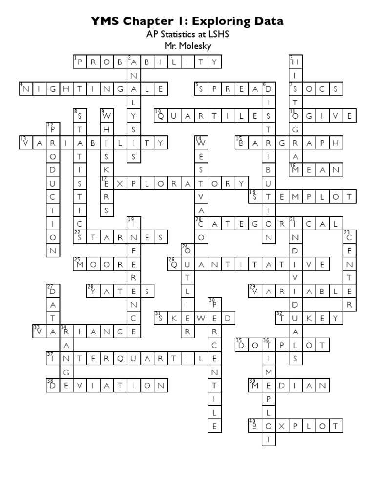 describing distributions numerically crossword answers