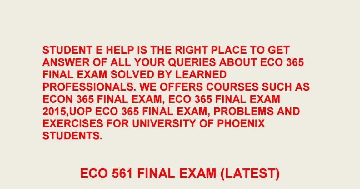 eco 561 final exam answers