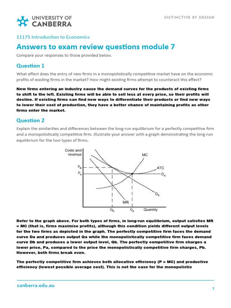 economics final exam review answer key