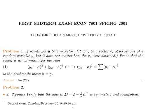 economics midterm exam answers