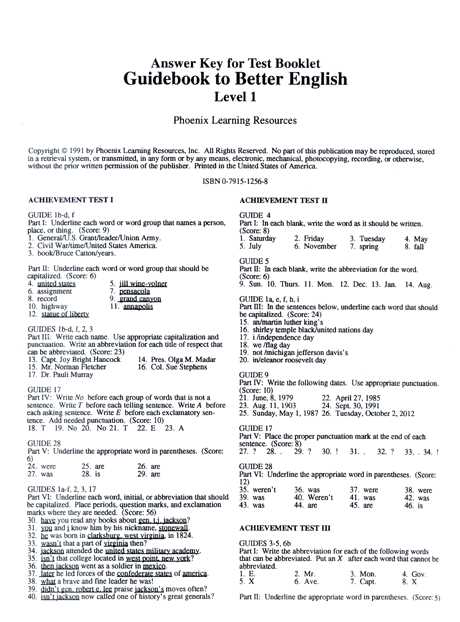 english 1 final exam answers