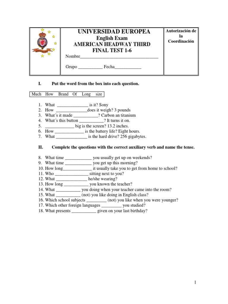 english 3a final exam answers