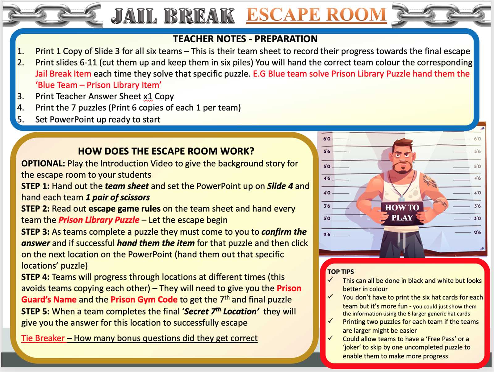 escape room prison break answers