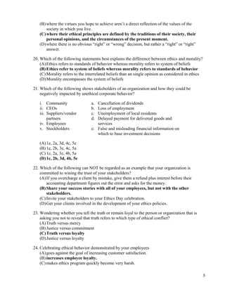 ethics final exam answer key