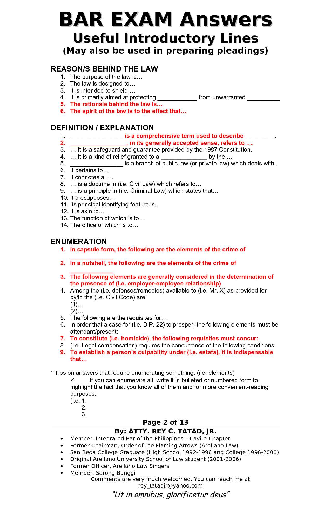 evidence bar exam questions and answers