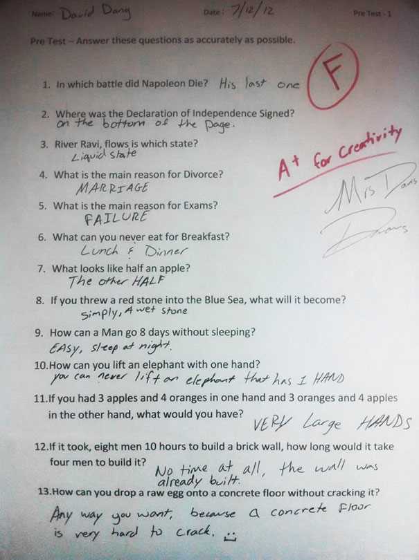 exam answer