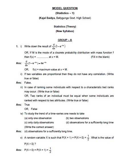 exam statistics questions and answers