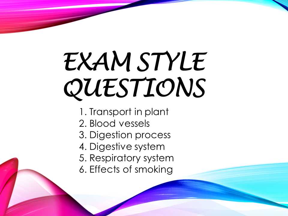 exam style questions answers