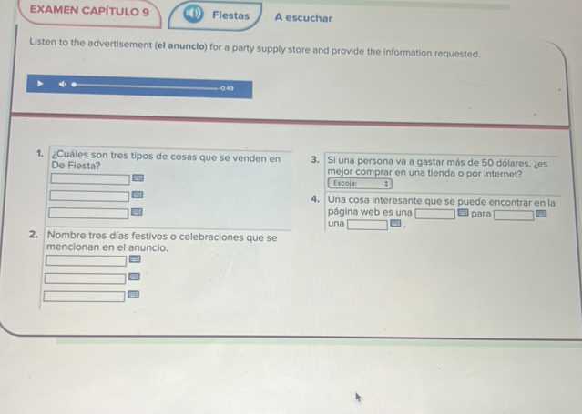 examen del capitulo 2b answers