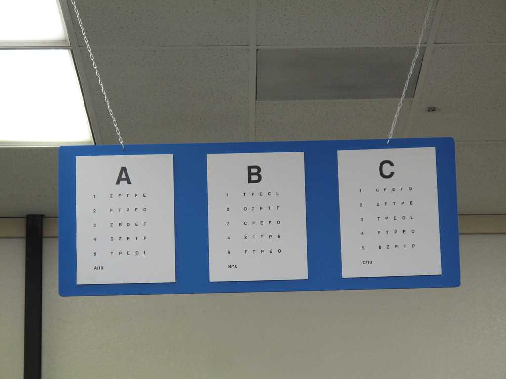 eye exam chart dmv