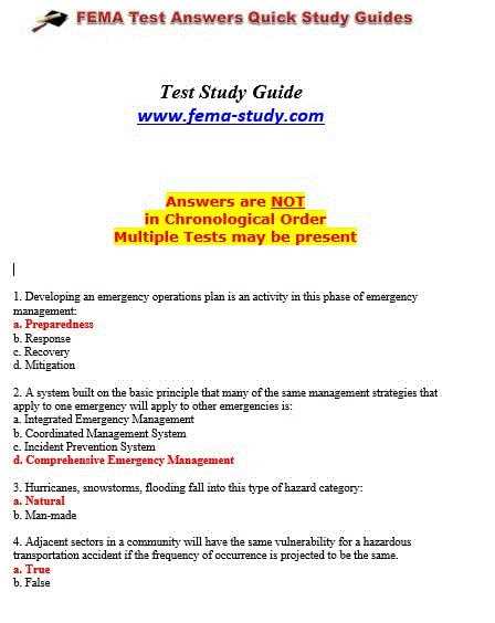 fema 800b final exam answers