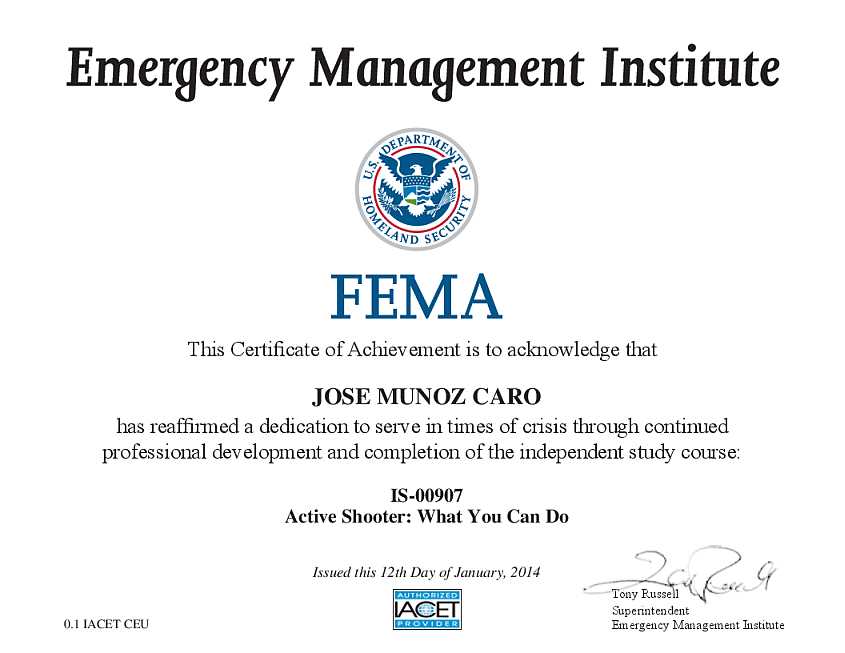 fema courses answers keys