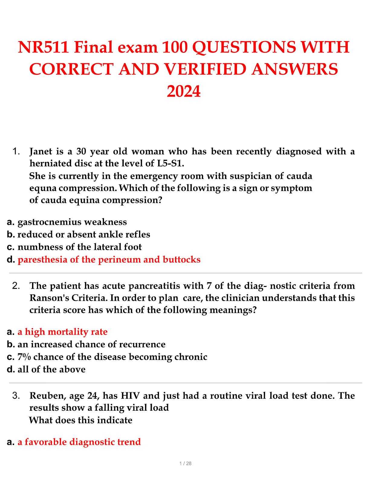 final exam for is 100.c answers