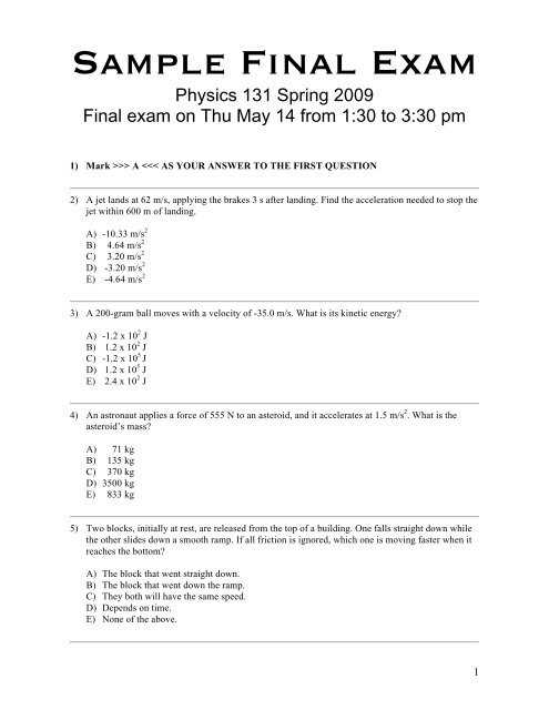 final exam ramp answers