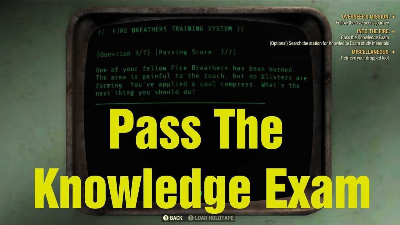 firebreather exam answers fallout 76