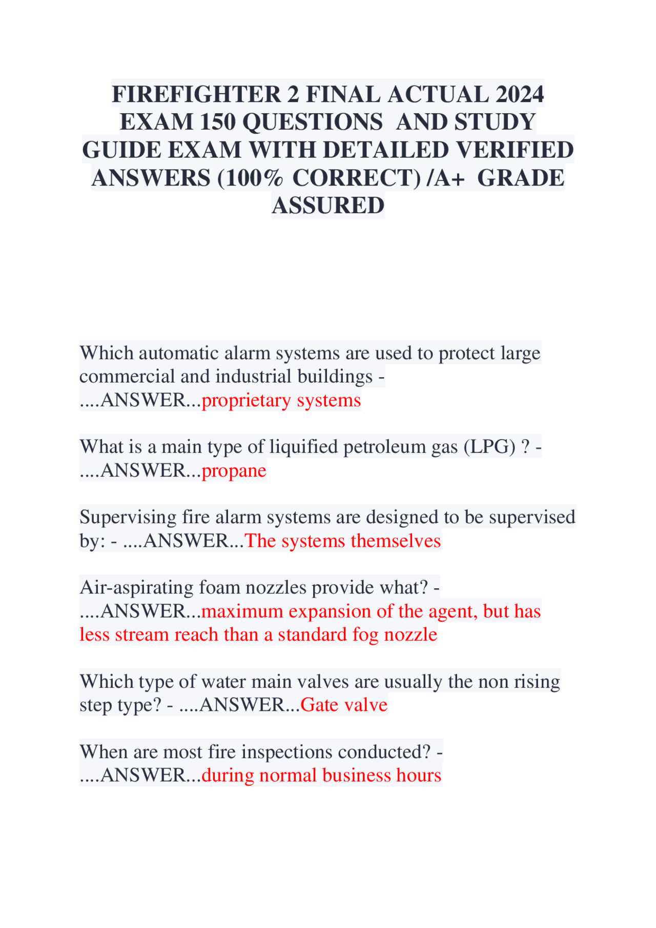 firefighter 2 final exam answers