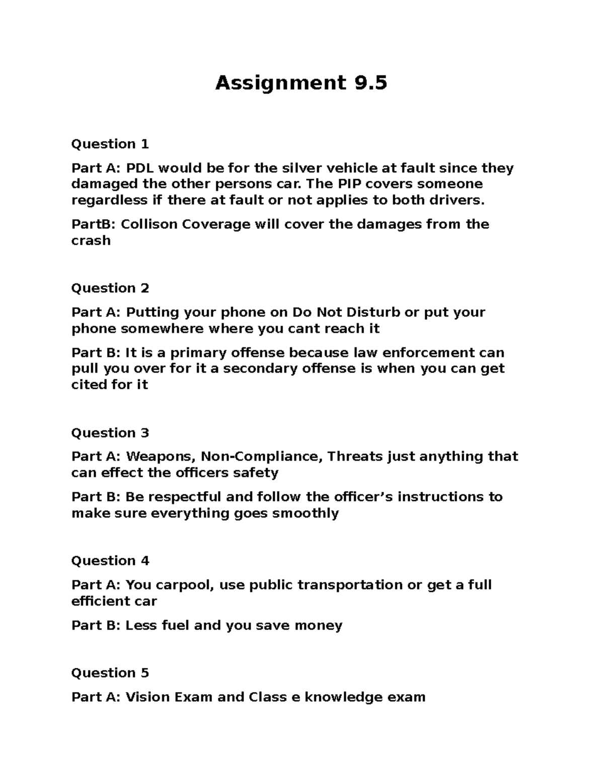 flvs drivers ed final exam answers