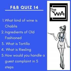 food and beverage exam questions and answers