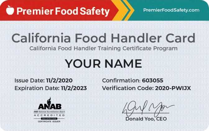 food handler test answers california