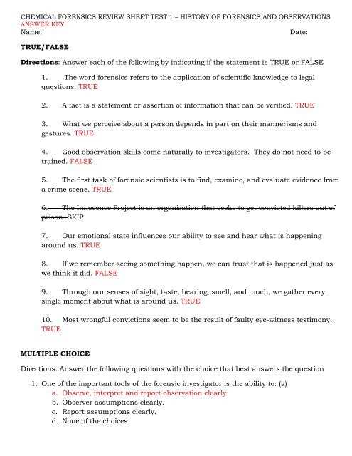 forensic science chapter 5 review questions answers