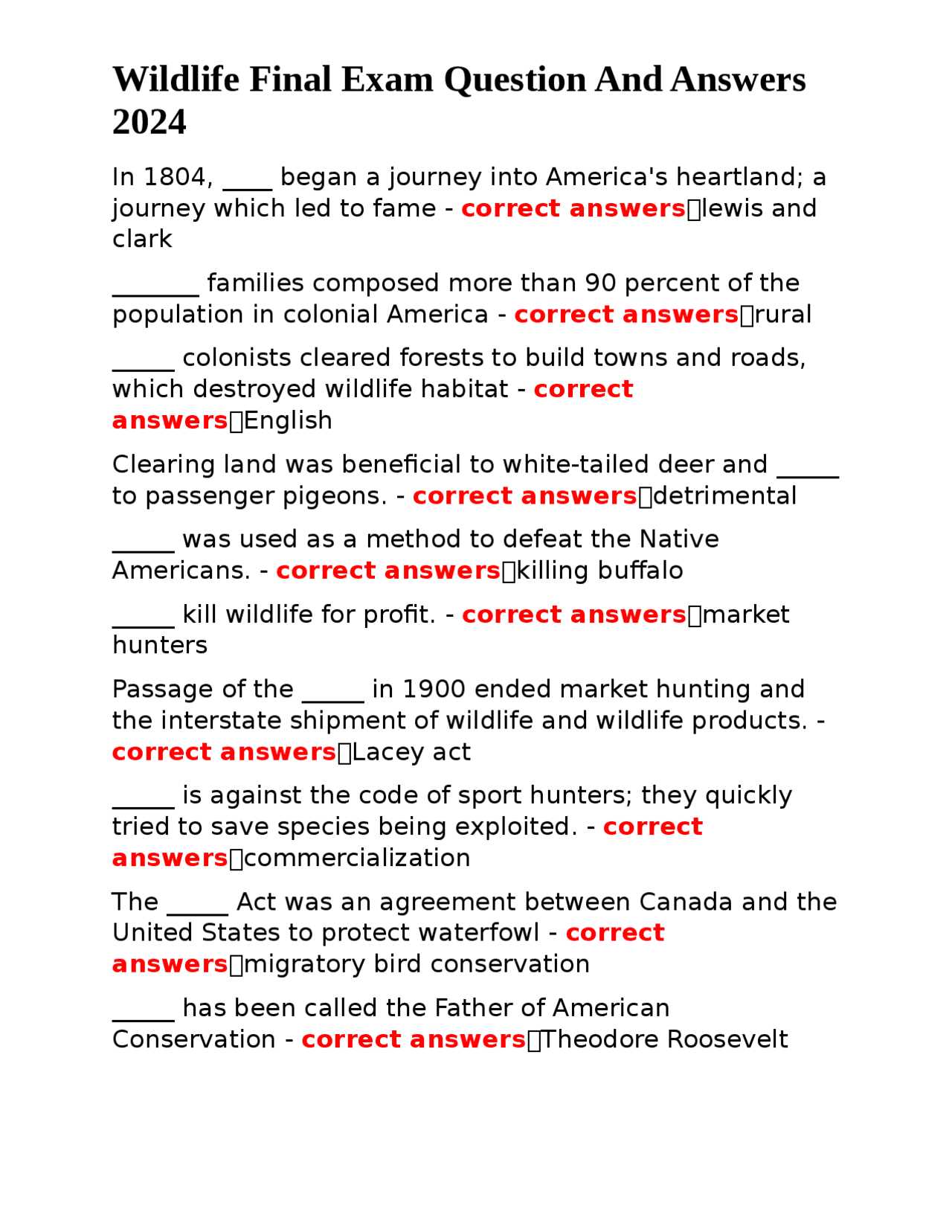 forest exam questions and answers