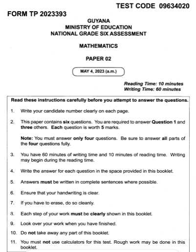 form 2 mathematics exam paper with answer