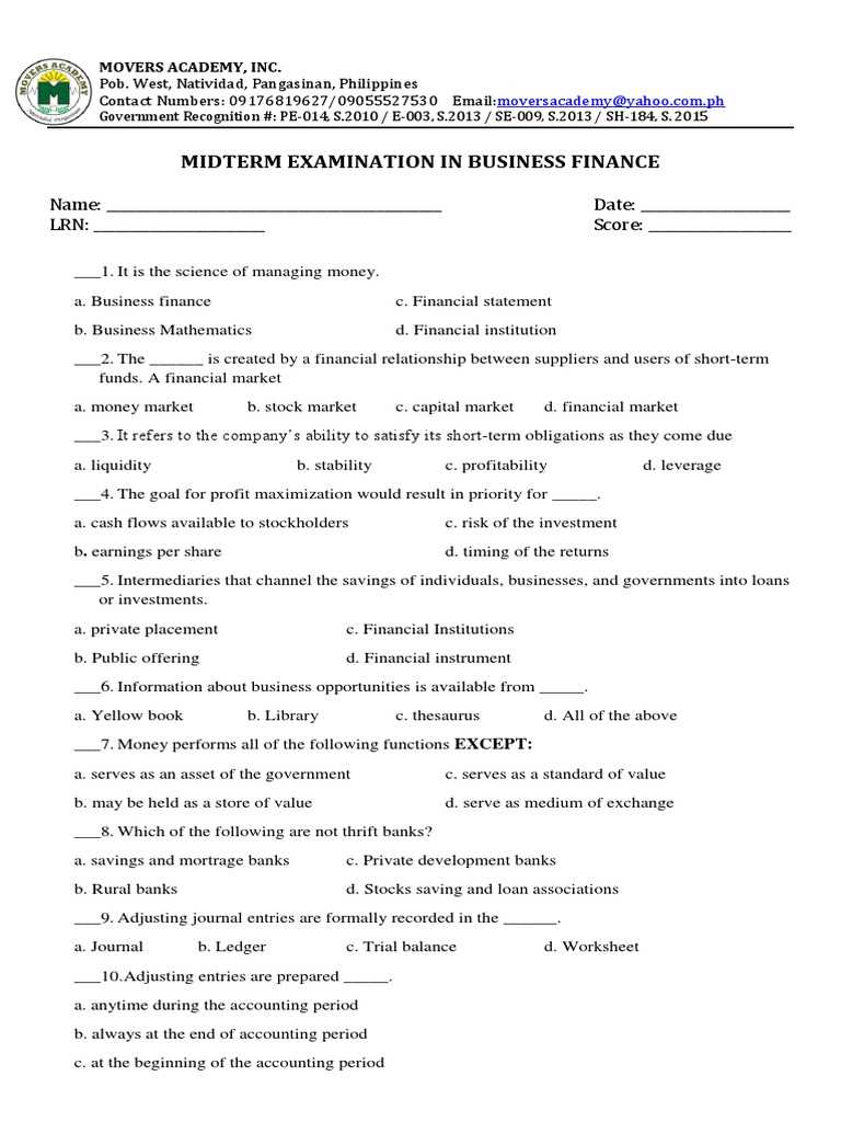 foundations in personal finance final exam answers